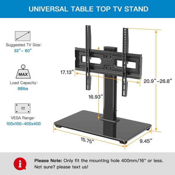 Premium Tempered Glass Universal TV Stand (VESA MOUNT)